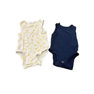 Sleeveless bodysuits Petit Lem Angel dear sz 0-3 months unisex boys bananas